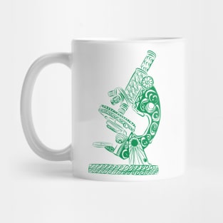 Scientific Microscope Line Drawing (Green) Mug